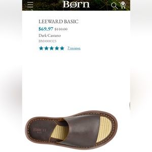 Men’s BORN Leeward Basic Leather Slides. Dark Brown.